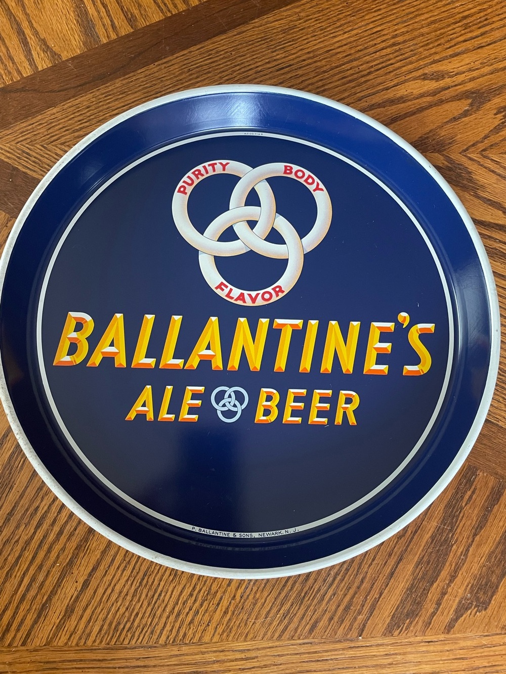 Vintage BALLANTINE’S Ale Beer 12” Serving Tray